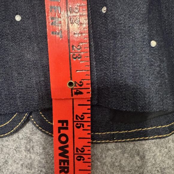 Cinq a Sept Blazer Womens 0 Blue Denim Embellished Studs Rhinestones Jacket NWT - Picture 11 of 12